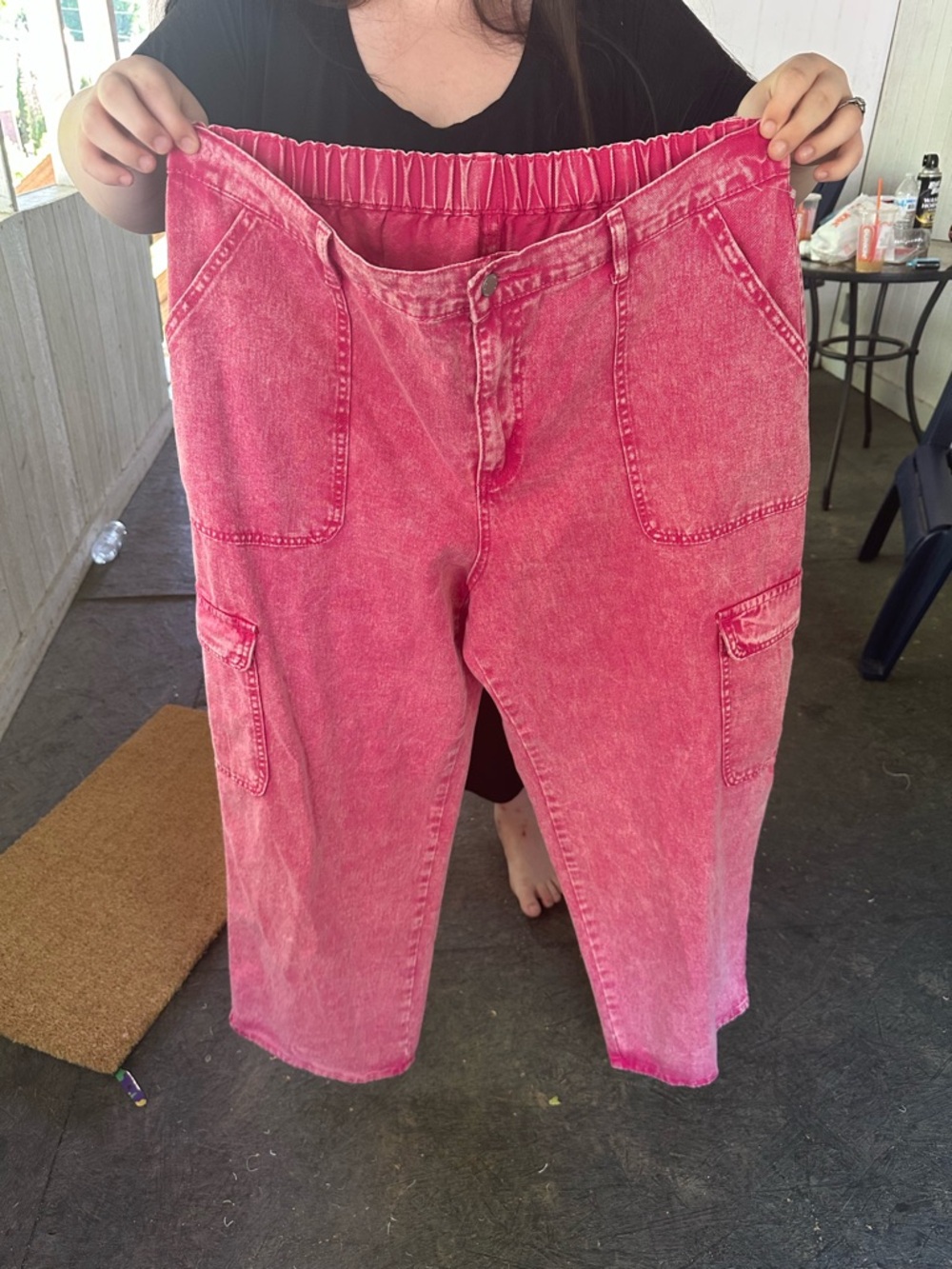 Pink Washed Cargo Pants - Picture 4 of 4
